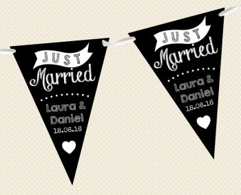 Chalkboard Bunting - Just Married D3