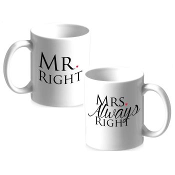 Set of Two Mugs - Mr Right, Mr Always Right