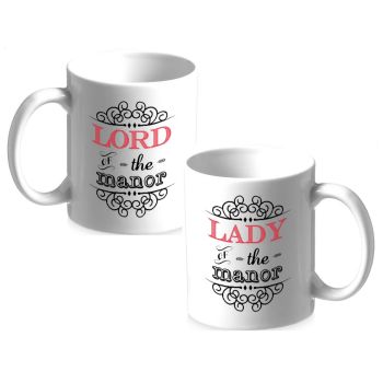 Set of Two Mugs - Lord of The Manor, Lady of The Manor
