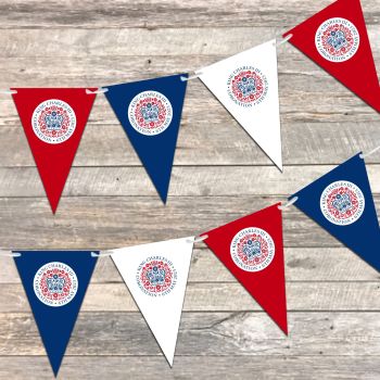 Coronation Bunting | King Charles III | Street Party Decoration | Memorabilia | Official Emblem | Party Supplies | Red White & Blue UK