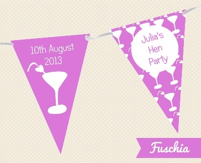 Hen Party Bunting - Cocktail Glass Design