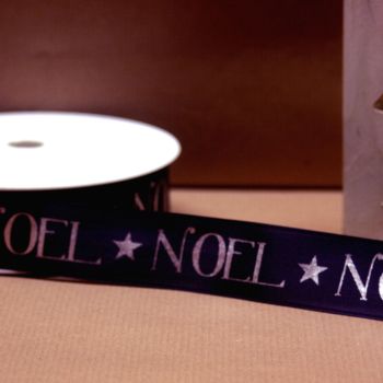"NOEL" PRINTED CHRISTMAS RIBBON - 25mm Wide