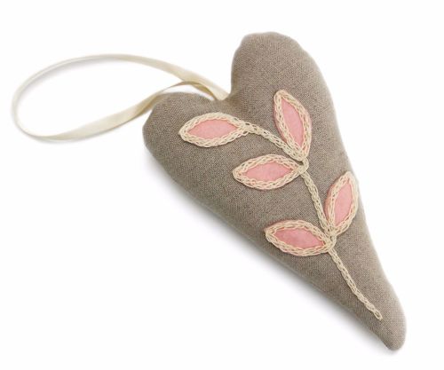 Linen heart lavender bag