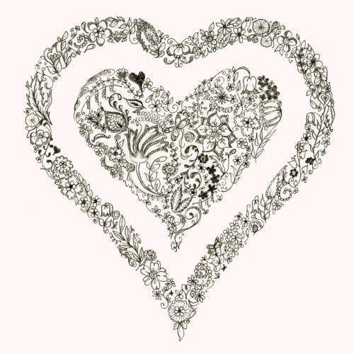 Floral heart design greetings cards