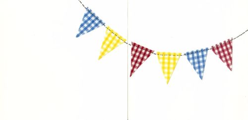 Bunting greetings card - 6 flags