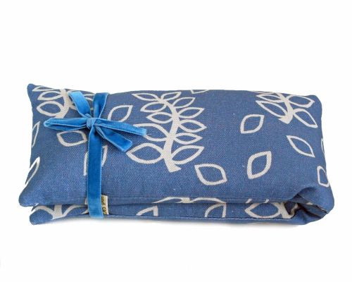 Wheat and lavender heat bag in blue leaves design