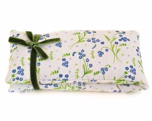 Wheat and lavender heat bag in Forget-Me-Not design