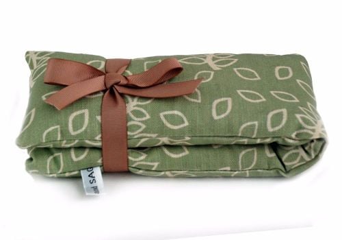 Wheat and lavender heat bag in green leaves design