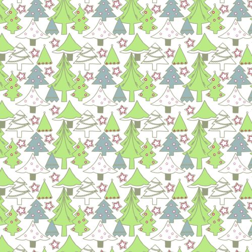 Christmas green trees greetings card