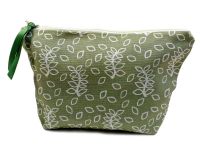 Medium pouch in green leaves design