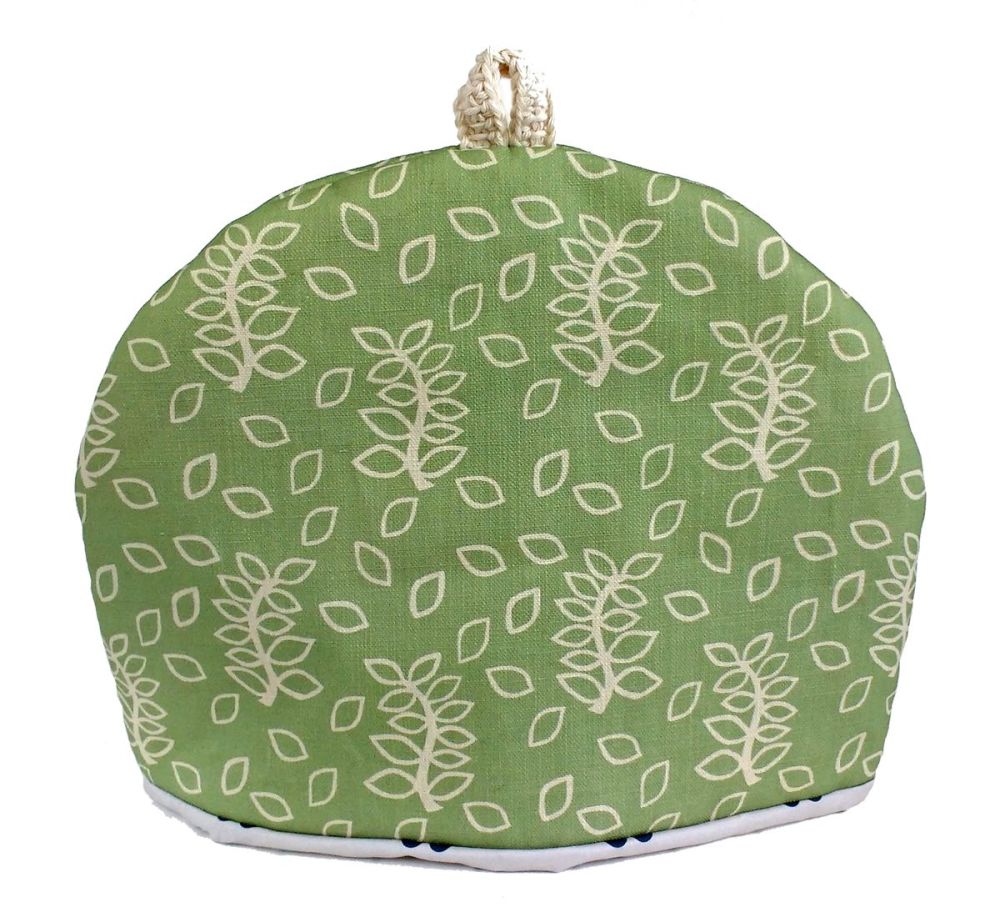 Sage green leaves tea cosy