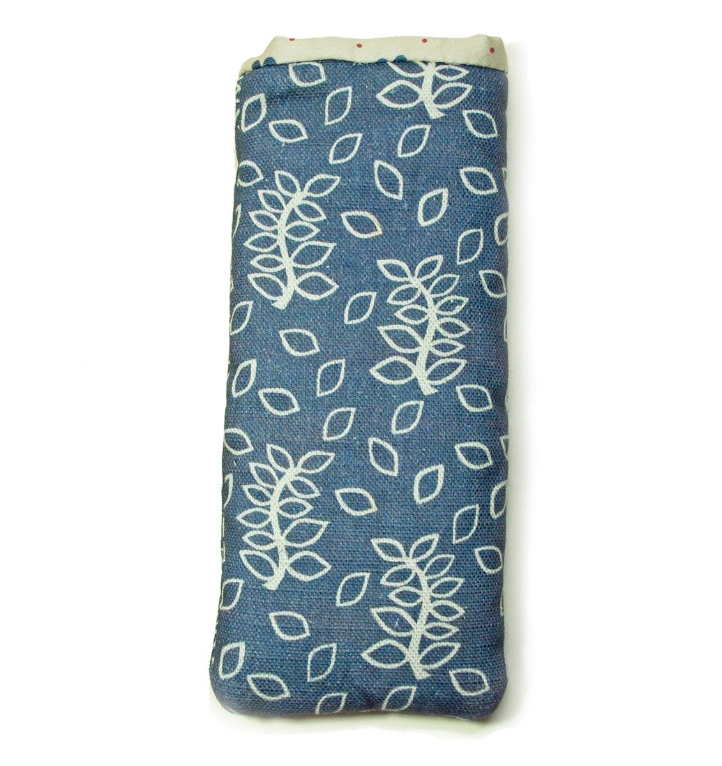 Blue leaves phone or specs pouch