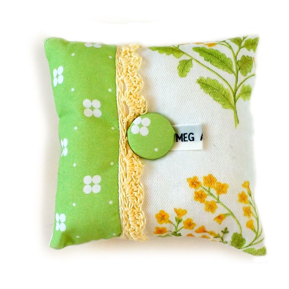 Cowslip design pin cushion