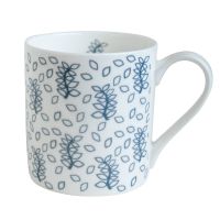 Blue leaves china mug