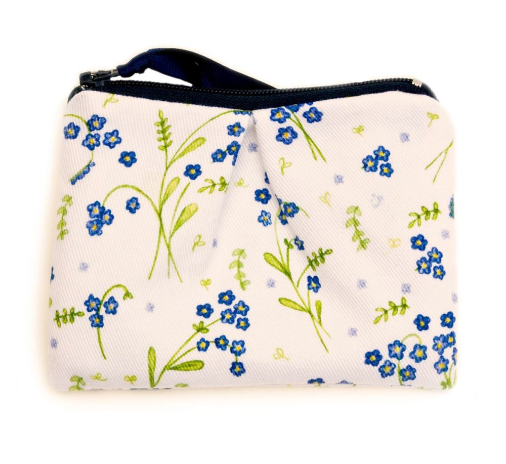 Coin purse in Forget-Me-Not design