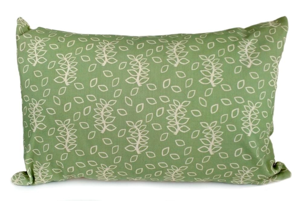 Green leaves design large lumbar cushion