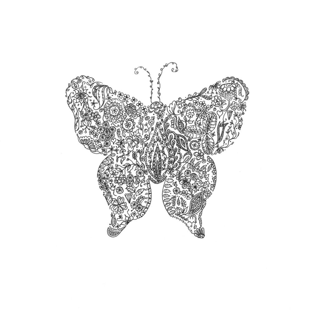 Floral butterfly design greetings card