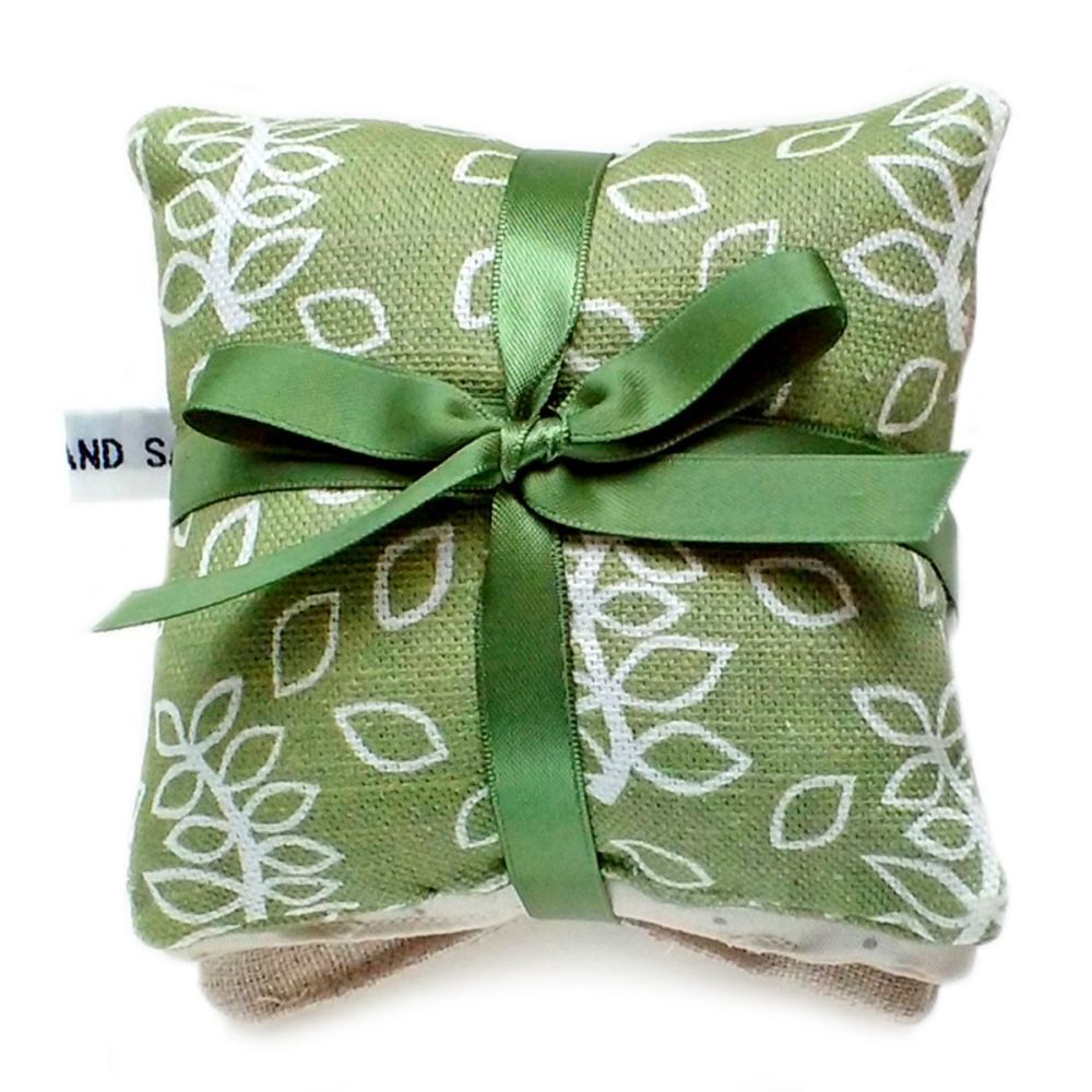 Green leaves lavender pillows gift