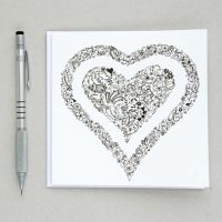 Floral heart design greetings card