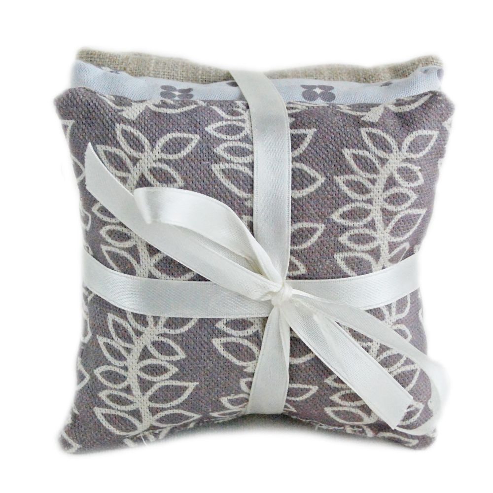 Stone grey leaves lavender pillows gift