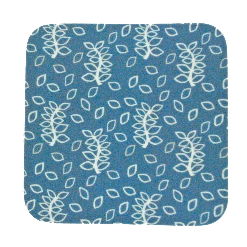 Blue leaves coasters - brighter blue