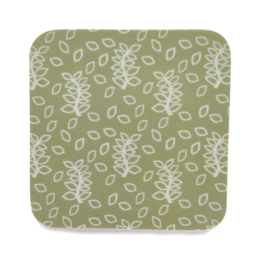 Green leaves coasters