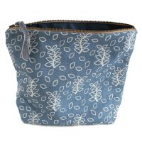 Blue leaves large toiletry pouch