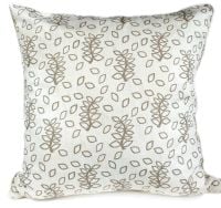 Ivory leaves cushion with self piping