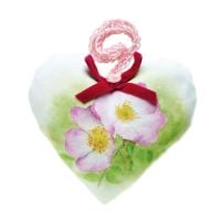 Rosa lavender heart with velvet bow