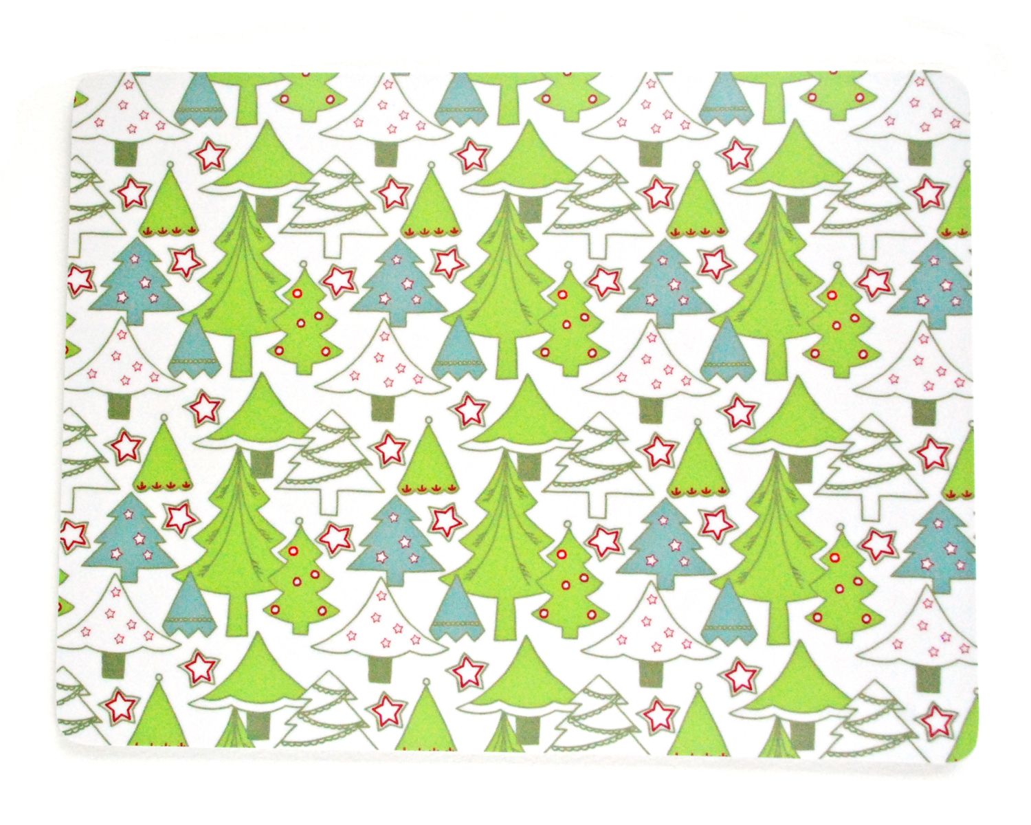 Christmas green trees placemats