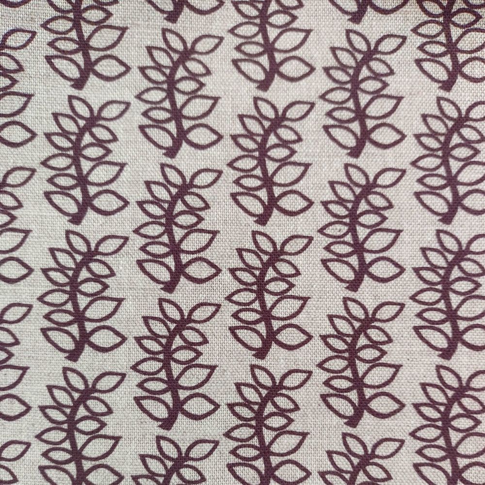 wavy leaf in deep burgundy fabric