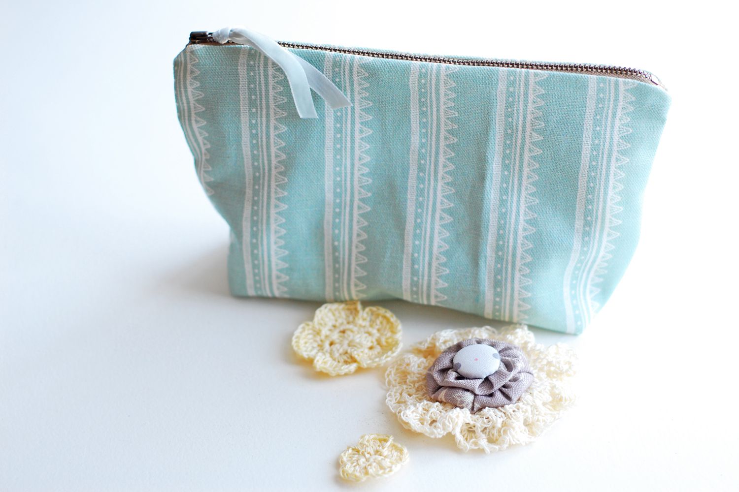 Linen embellished pouches