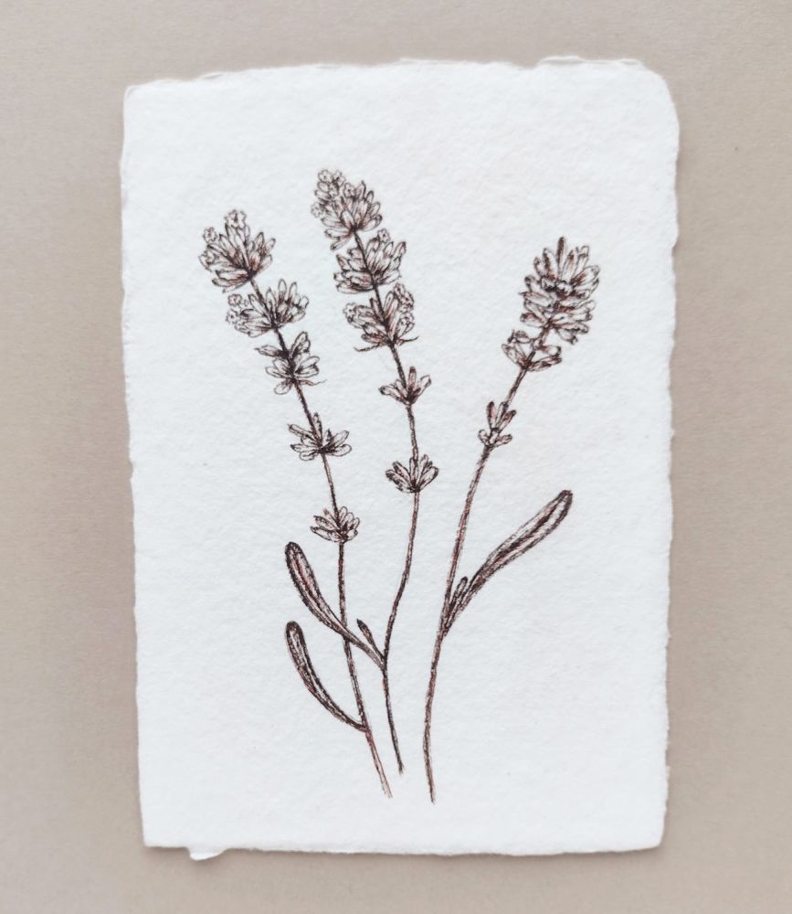 Lavender - original artwotk on handmade paper