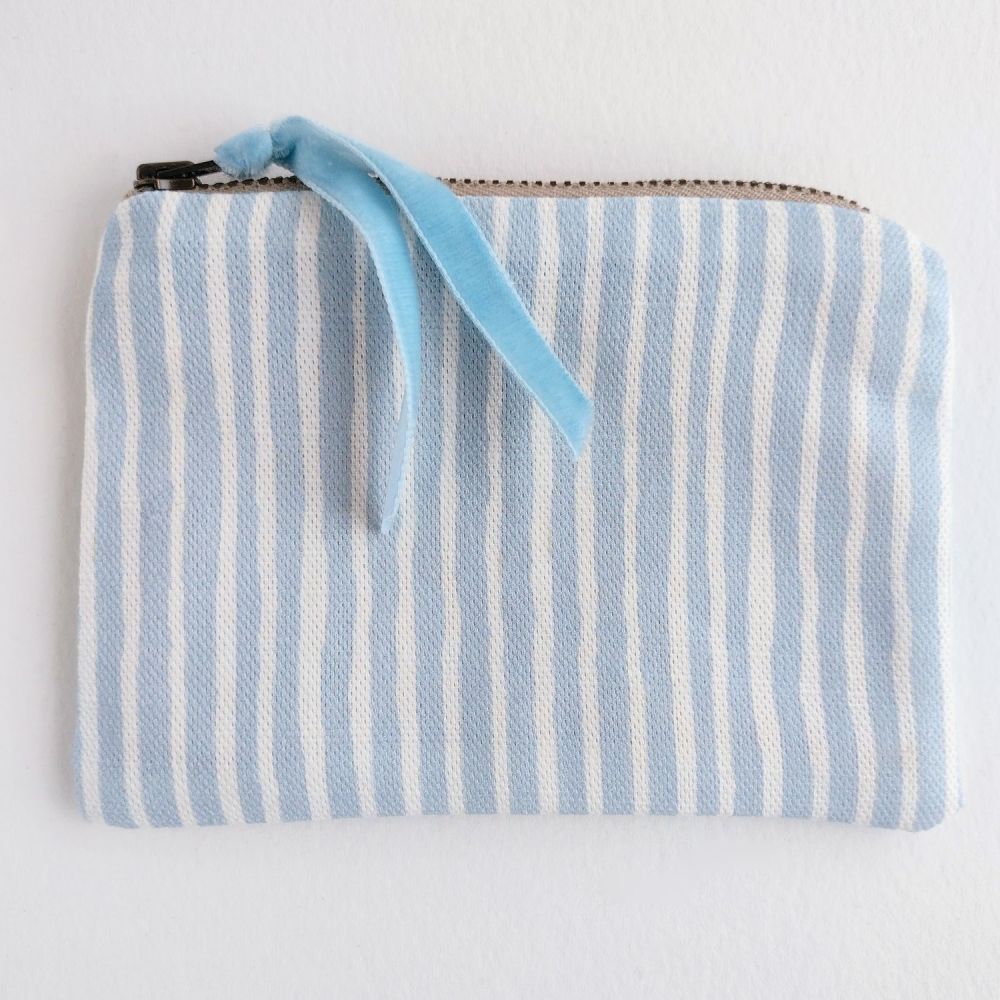 Haslec stripe coin purse in sky blue
