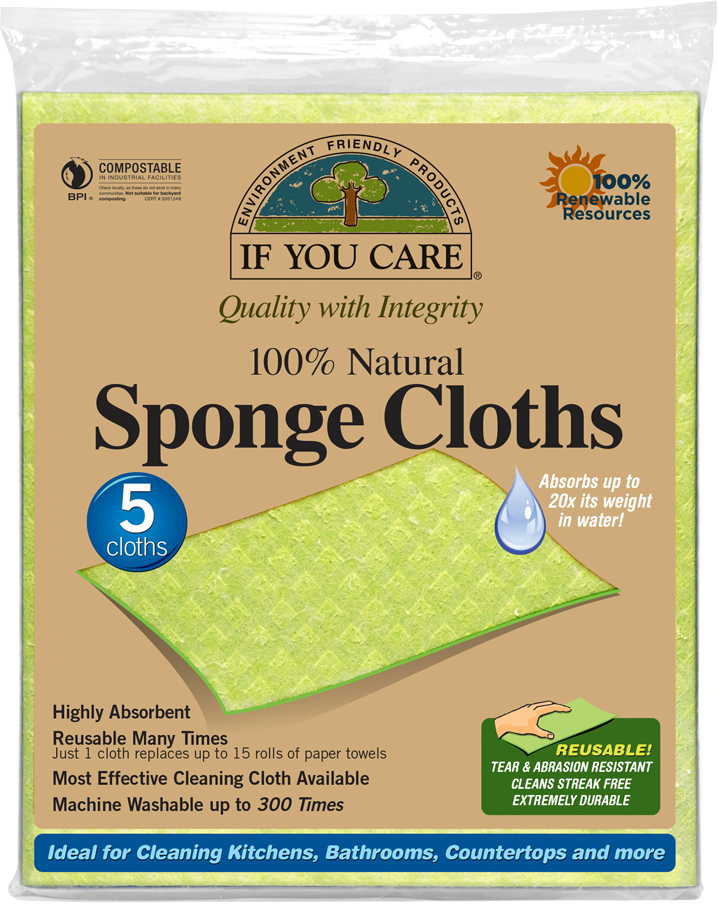 If You Care 100% Natural Sponge Cloths, 5 Count