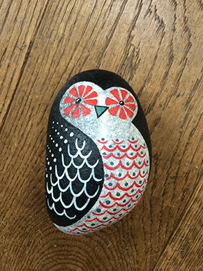 painted stone owl