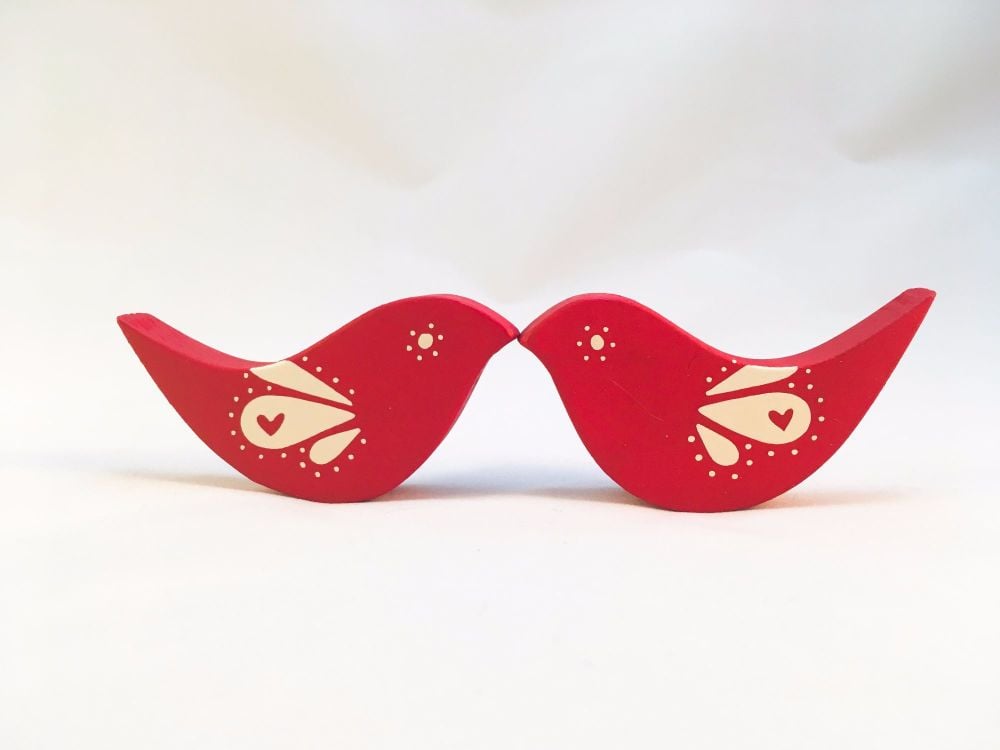 pair of red love birds