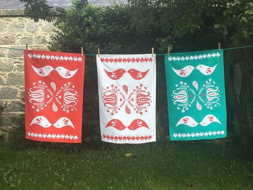 Love bird tea towels - pack of three