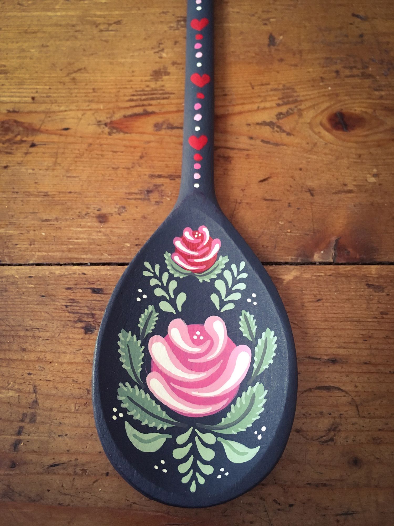 folk art painted spoon