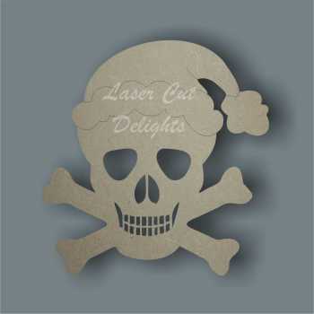 Bauble Skull and Crossbones with Santa Hat / Laser Cut Delights