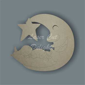 Moon Star Baby (+ choice of wording) / Laser Cut Delights