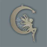 Thin Moon with fairy dangling feet / Laser Cut Delights