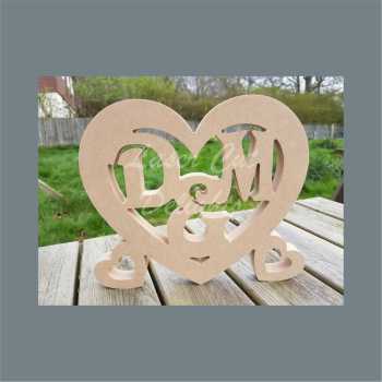 Heart with INITIALS 18mm / Laser Cut Delights