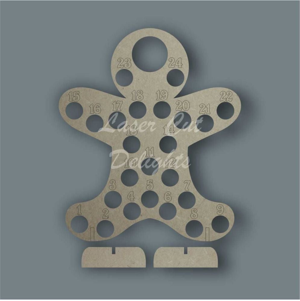 Advent Countdown Chocolate Holder Gingerbread Man / Laser Cut Delights