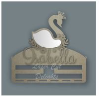 Combination Clip Bow Medal Hanger MIRROR with SWAN / Laser Cut Delights