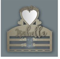 Combination Clip Bow Medal Hanger MIRROR with HEART / Laser Cut Delights
