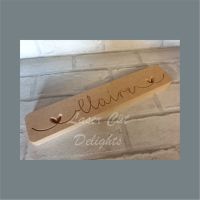 Engraved Plaque with Name & Hearts / Laser Cut Delights