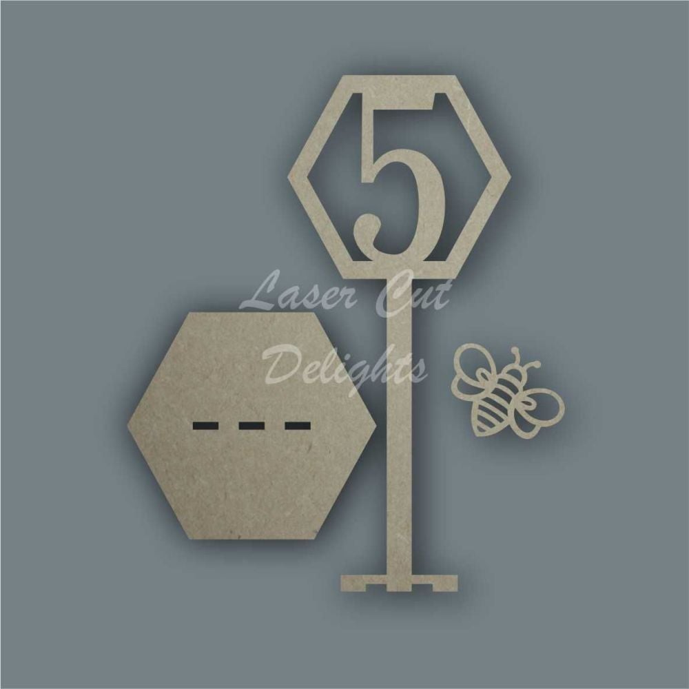 Bee Hive Table Number  / Laser Cut Delights