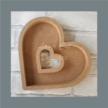 Open Fillable Heart With Hole Tray (no acrylic) / Laser Cut Delights