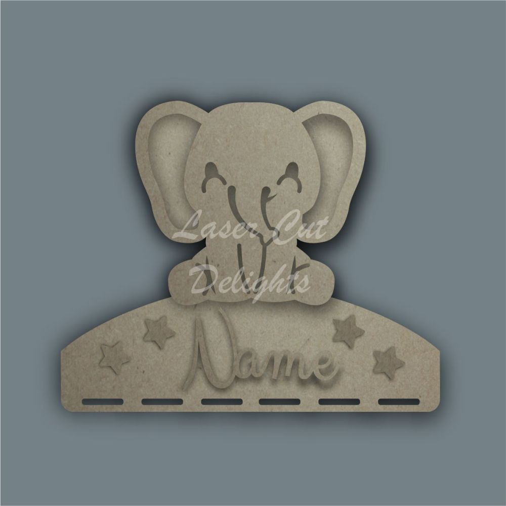 Combination Clip Bow Medal Hanger STENCIL ELEPHANT / Laser Cut Delights